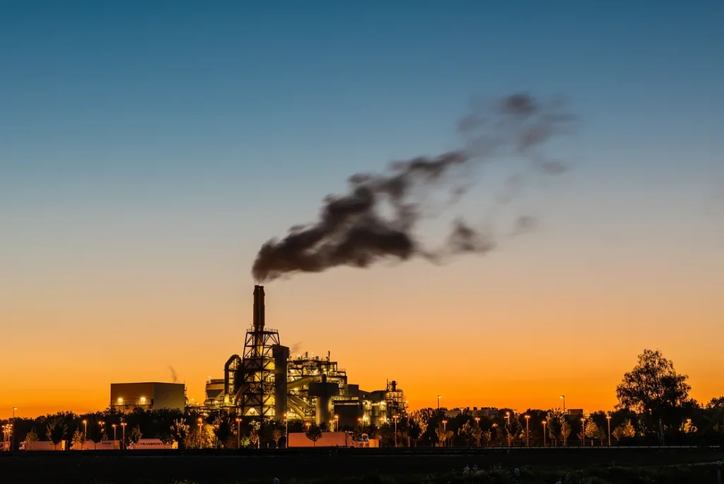 Australian sunset at mining facility